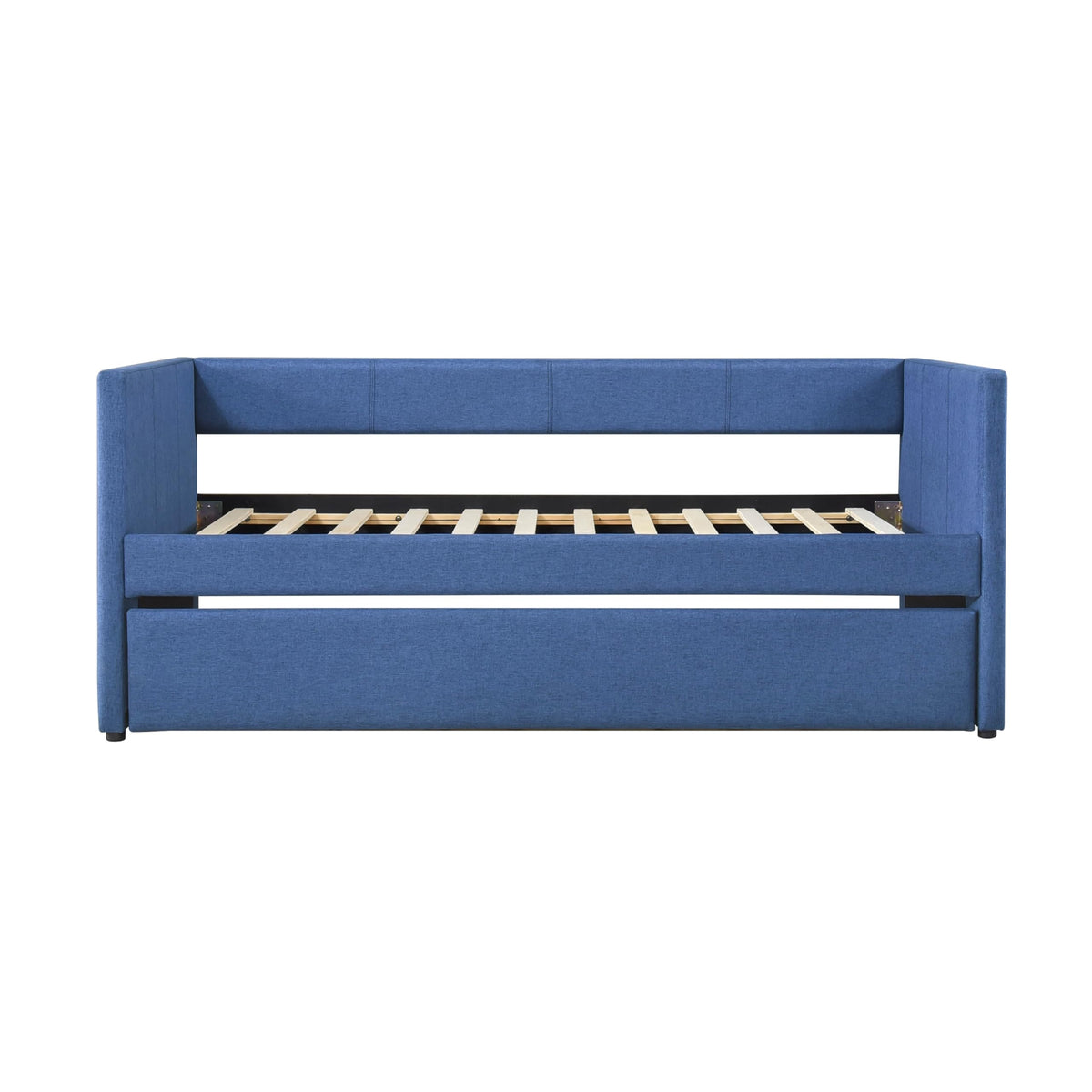 Versatile Daybed with Pull-Out Trundle, Textured Fabric Upholstery