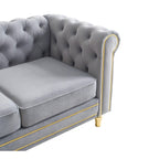 Velvet Sofa 84.65 inch for Living Room Light Grey Color