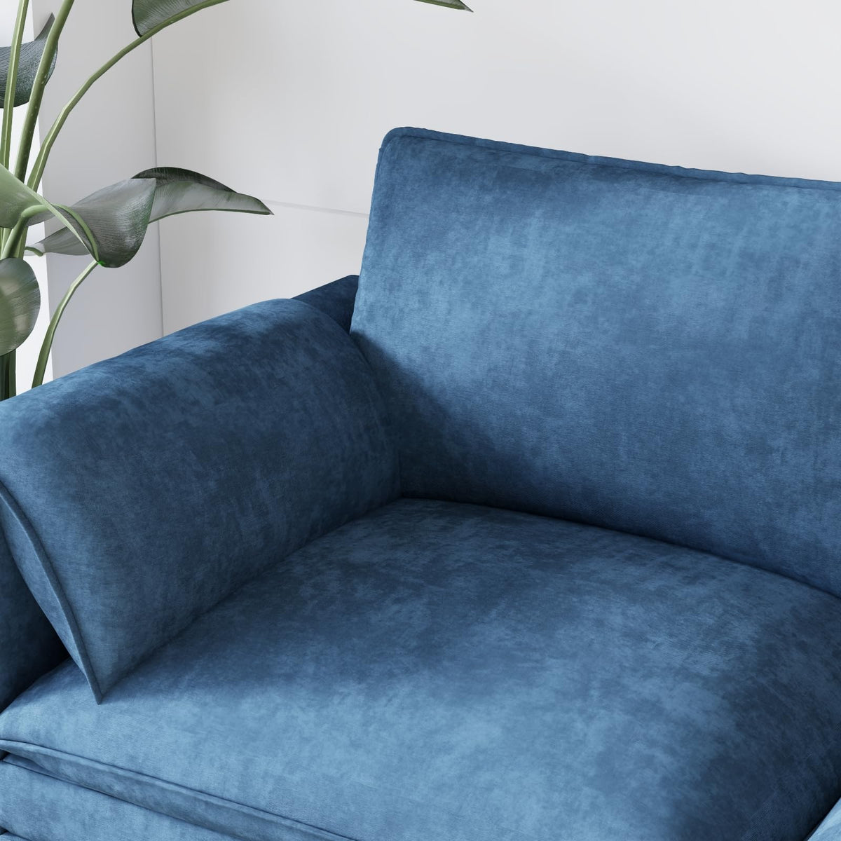 107.8'' Large Size 3 Seater Sofa Couch, L Shaped Sofas with Movable Ottoman, Arm with Pockets,Fabric Couches for Living Room, Apartment, Office