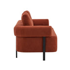 78" 3 Seater Orange Upholstered Sofa, Oversized Comfy Couch with 3 Plush Pillows for Living Room, Bedroom, Apartment