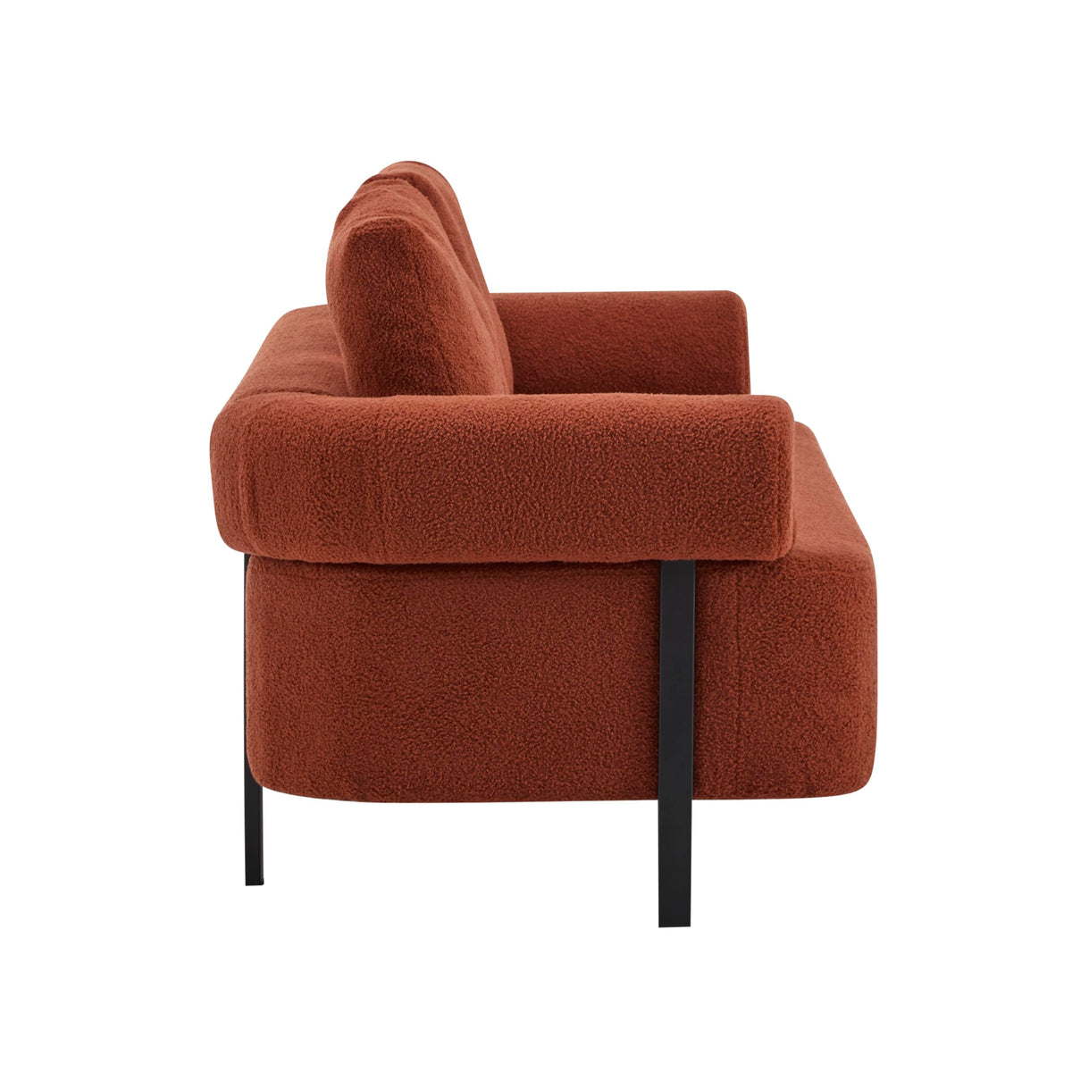 78" 3 Seater Orange Upholstered Sofa, Oversized Comfy Couch with 3 Plush Pillows for Living Room, Bedroom, Apartment