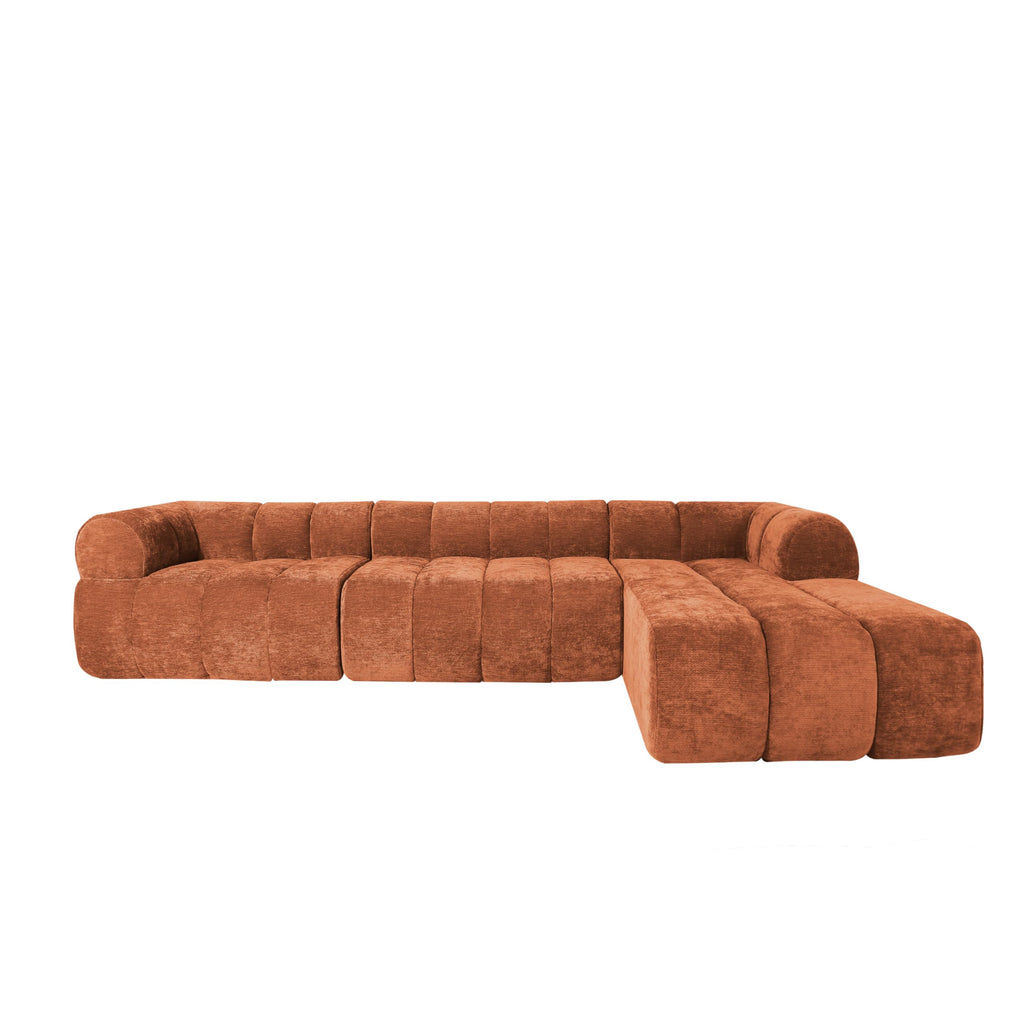 122" L Shaped Sectional Sofa with High Density Fully Compressed Sponge and Chaise Lounge, 2 Set, Fully Assembled Right Hand Facing, Perfect for Living Room, Lounge