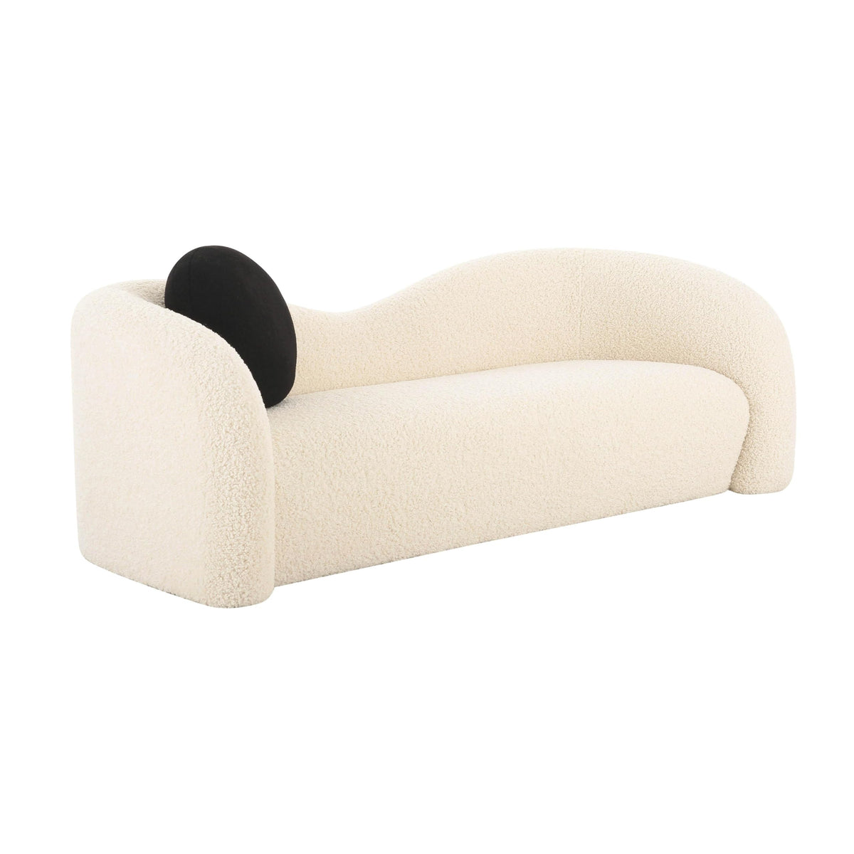 Tov Furniture Leonie Beige Faux Shearling 84" Sofa
