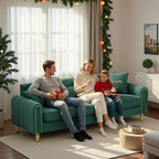 (Sofa) 87.4 Inches Upholstered Sofa Couch, 3 Seater Sofa with Plush Cushions Pillows, Comfortable Pocket Spring Support, Room Furniture