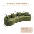 110.2" Curved Sectional Sofa,Luxury Wood Grain Chenille Fabric, Oversized Sectional Sofa,Compression Curved Couch for Living Room,No Assembly Needed (Green, 110.2 Inch)