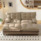 107.5" Modular Sectional Sofa-Chenille Deep 3 Seater L-Shaped Cloud Couch with Ottoman, Button Seat Cushions for Living Room & Apartment, Orange