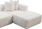 108 Inch Oversized Modular Sectional Sofa, L-Shaped Floor Couch with Extra Deep Seats, Modern Minimalist Upholstered Sofa, No Assembly Sofa Couch for Living Room, Bedroom, Apartment (Right-White)