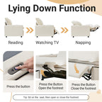 WJShome 116''Oversized Cloud Couch Modular Sectional Reclining Couches for Living Room, Reclining Couch with USB/Type C and Wireless Charging, 3 Seat with Power Recliner Sofa, Beige