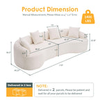 110'' ，Couches Sleeper， Sofa,Compression Modular Sectional,4 Seat，Fabric，with backrest ， armrests，High-Density, Living Room Bedroom Apartment Lounge,