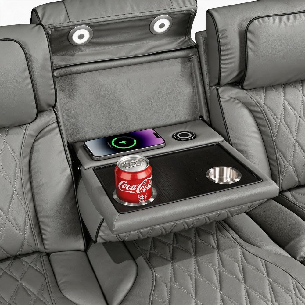 VANITII Electric Power Recliner Sofa with Adjustable Headrest and Footrest