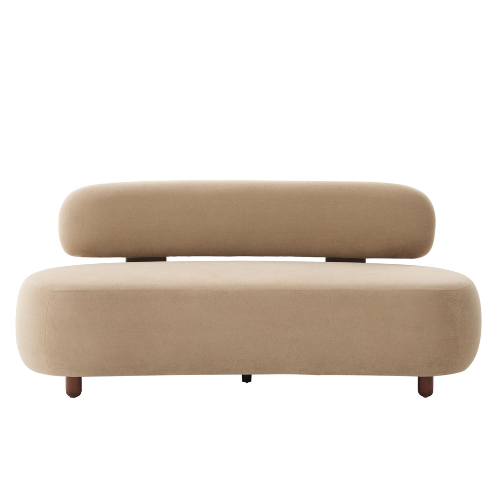 WILLIAMSPACE 66" Modern Velvet Curved Sofa Couch for Living Room, Nomad