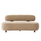 WILLIAMSPACE 66" Modern Velvet Curved Sofa Couch for Living Room, Nomad
