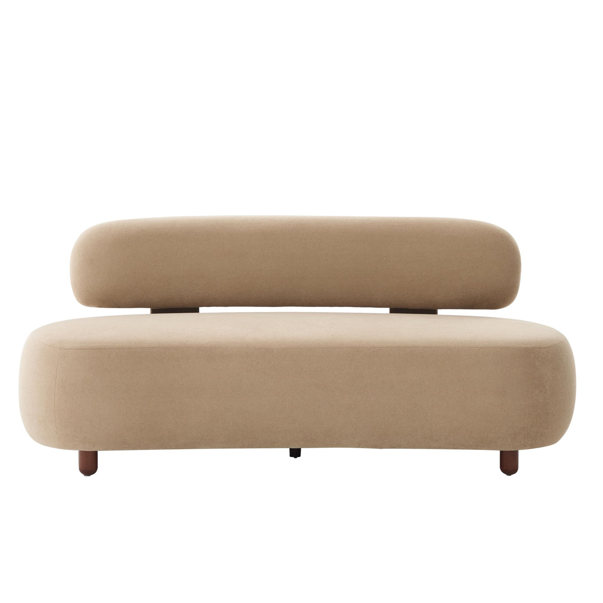 WILLIAMSPACE 66" Modern Velvet Curved Sofa Couch for Living Room, Nomad