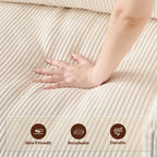 79" Modular Sectional Sofa, Cloud Couch Loveseat Memory Foam Boneless Couch with Chaise, Cozy Upholstered Corduroy Floor Couch, No Assembly Required Living Room Furniture for Apartment, Beige