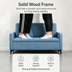Upholstered Reception Sofa, Fabric Waiting Room Couch with Hidden Storage