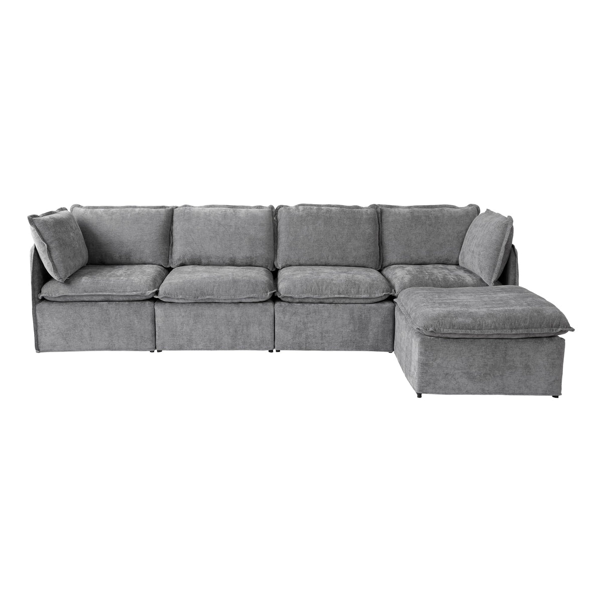 WJShome 5-Seater Cloud Modular Sofa Sectional Living Room Couch, Khaki