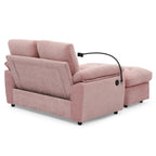 Tufted Recliner Loveseat Sofa with Storage Ottoman Sets for Living Room
