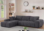 118-Inch Luxury Curved Sofa Modern Sectional Couch for Living Room Oversized L-Shaped Comfort Chenille Cloud Couch with Deep Seating for Family Gatherings,Daily Usage (Gray,Left Facing)