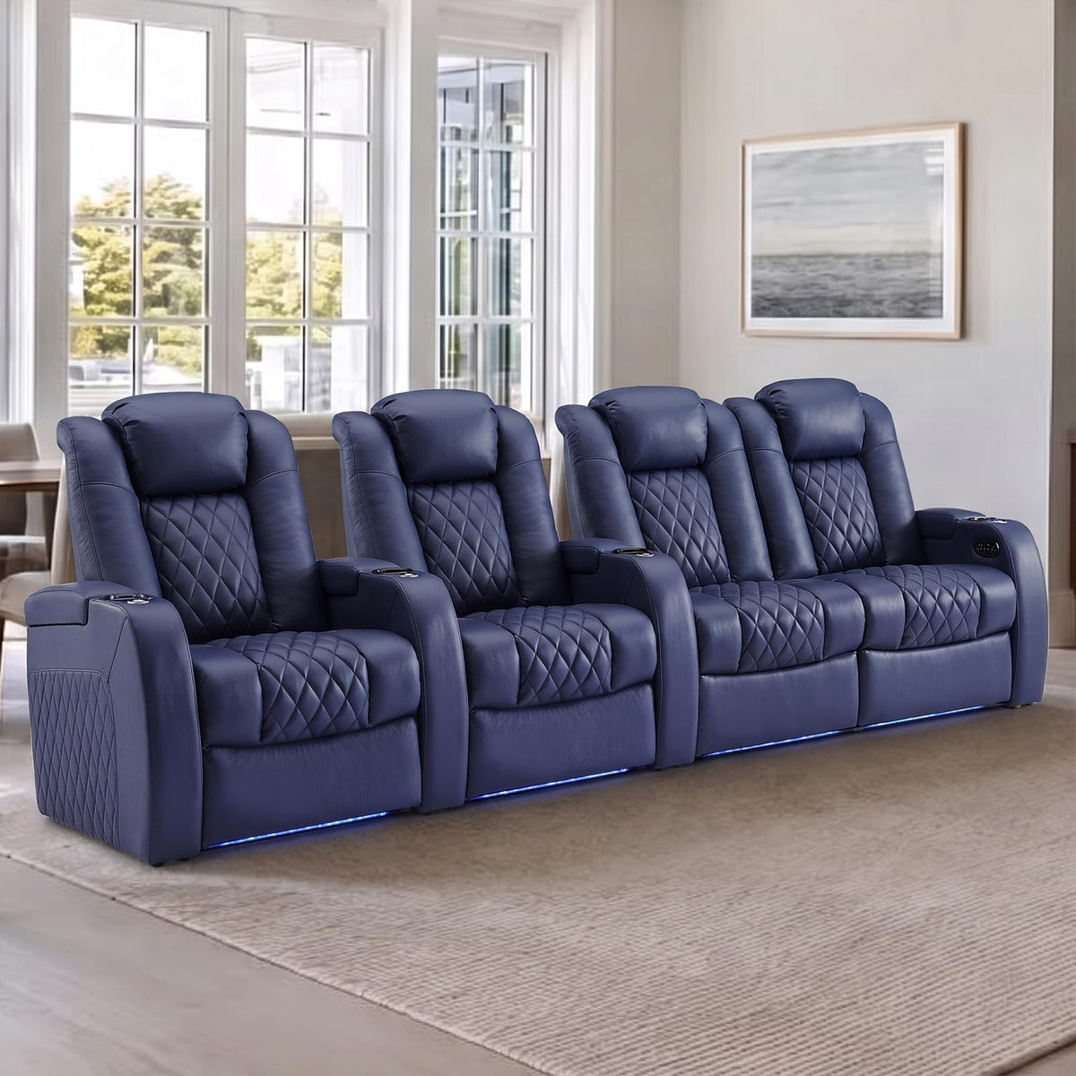 Weilianda Power Reclining Sofa for Living Room, Grey
