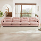 107" L Shaped Couch, Chenille Upholstered Modular Sectional Sofa, 3 Seater Deep Seat Sofa with Movable Ottoman, Modern Cloud Couch with Thick Seat Cushion, Sectional Couches for Living Room, Pink