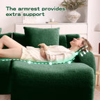 U-Shaped Boneless Sofa Teddy Green Modular Sectional Living Room Cozy