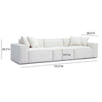 Tov Furniture Mindy Cream Chenille Basketweave Modular Sofa