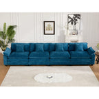 Wider Armrest 3 Seats Modern Sectional Couch Chenille Blue Cloud Comfort Living Room Bedroom Apartment Comfortable Modular Sofa