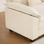 Wider Armrest LoveSeat (Ottoman is not Included), Sectional Couch, for Living Room Bedroom and Apartment, Comfy Double Layer Upholstered Seat Cushion, Breathable Chenille Fabric, Beige WT670