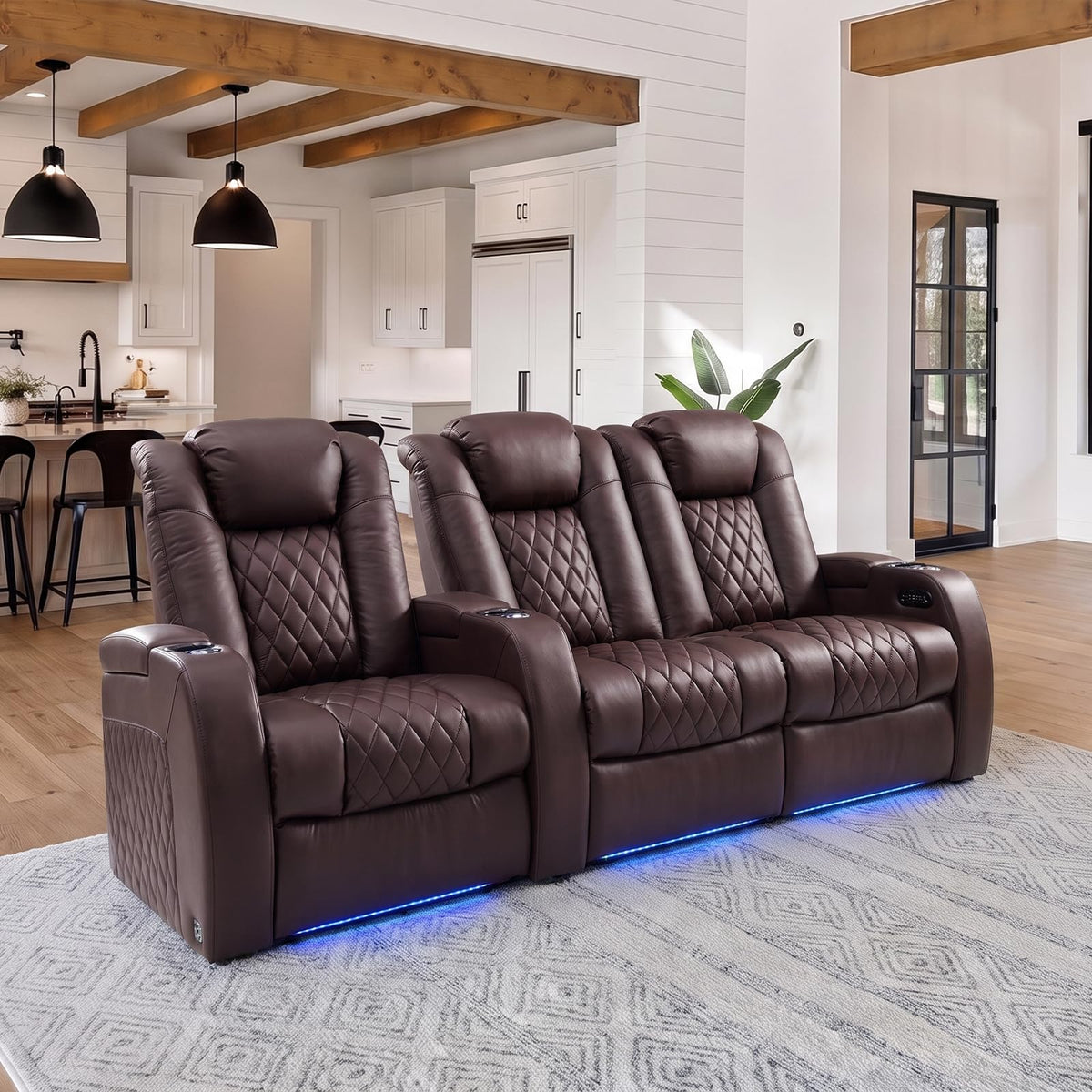 Weilianda Power Reclining Sofa for Living Room, Grey