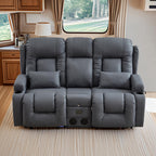 TUNYI Wall Hugger Home Theater Seating, Power Loveseat Recliner Sofa