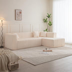 105.5" Modular L Shaped Sectional Floor Couch, Deep Seat Tufted Comfy Sofa Set with Chaise for Living Room