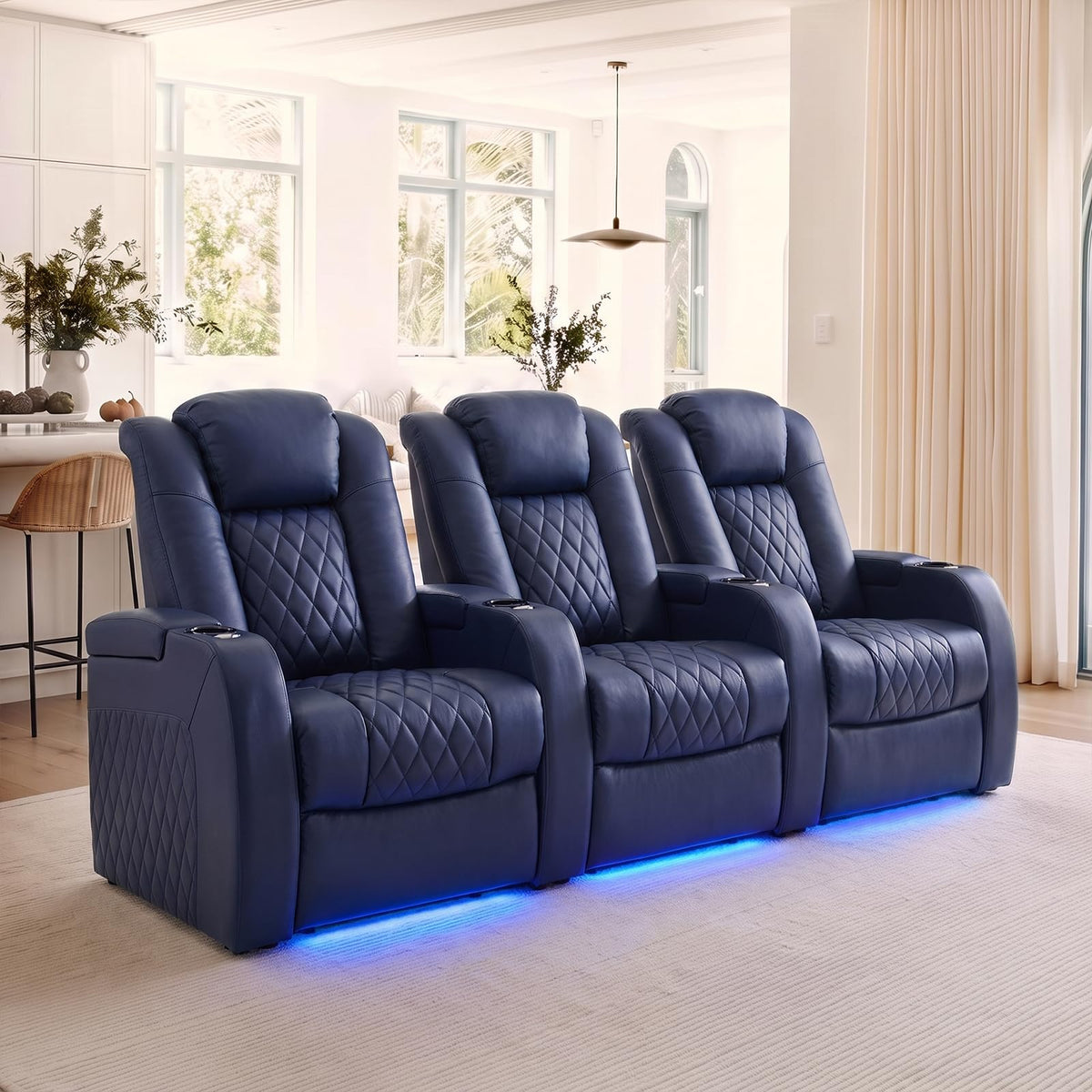 Weilianda Power Reclining Sofa for Living Room, Grey