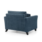 Tidyard Lazy Sofa Chair, Blue Single-Person Recliner with Armrests, Tufted Corduroy Upholstery, Soft Cushion & Ergonomic Back Support for Living Room or Bedroom