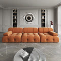 104" Bubble Couch Velvet Modular Sectional Sofa, Oversized L Shaped Couches for Living Room, Comfy Cloud Couch, 3-Seater Deep Seat Sofa Green