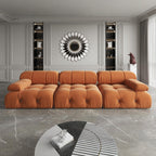 104" Bubble Couch Velvet Modular Sectional Sofa, Oversized L Shaped Couches for Living Room, Comfy Cloud Couch, 3-Seater Deep Seat Sofa Green