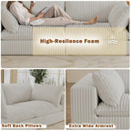118.2" L‑Shape Modular Cloud Sectional Sofa, 3‑Seater Couch with Ottoman