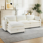113" Modular Sectional Sofa, L Shaped Cloud Couch with Storage Ottoman