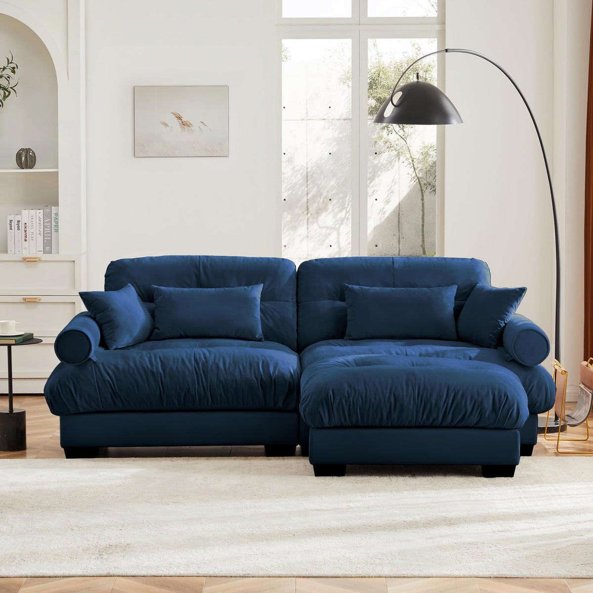U Shaped Cloud Couches for Living Room Modular Sectional Sofa with Ottomans