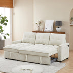 Tidyard Reclining Sectional Sofa, Pull Out Sleeper Bed with USB Charging Ports, 71.3 Inch L Shaped Couch with Storage, Chenille Fabric for Living Room