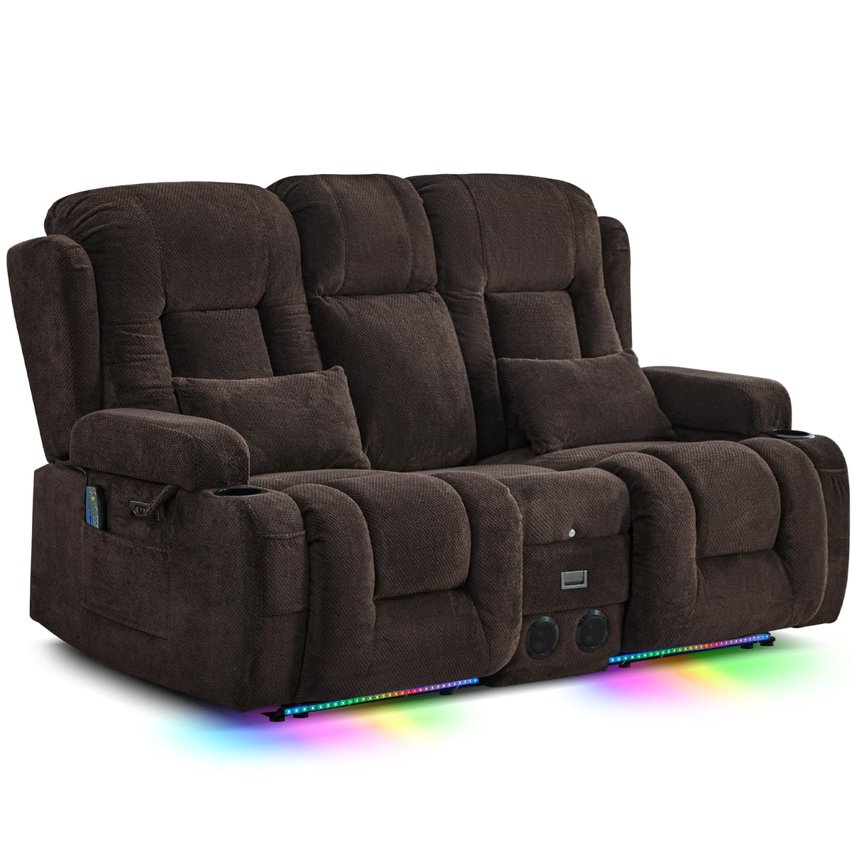 TUNYI Wall Hugger Home Theater Seating, Power Loveseat Recliner Sofa