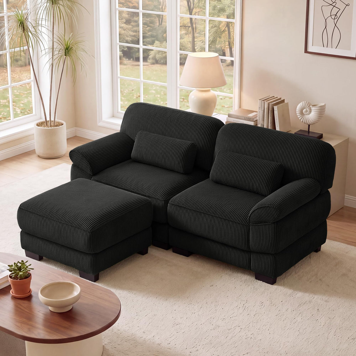 132'' Modular Sectional Sofa, 6-seat U-Shaped Cloud Couch for Living Room