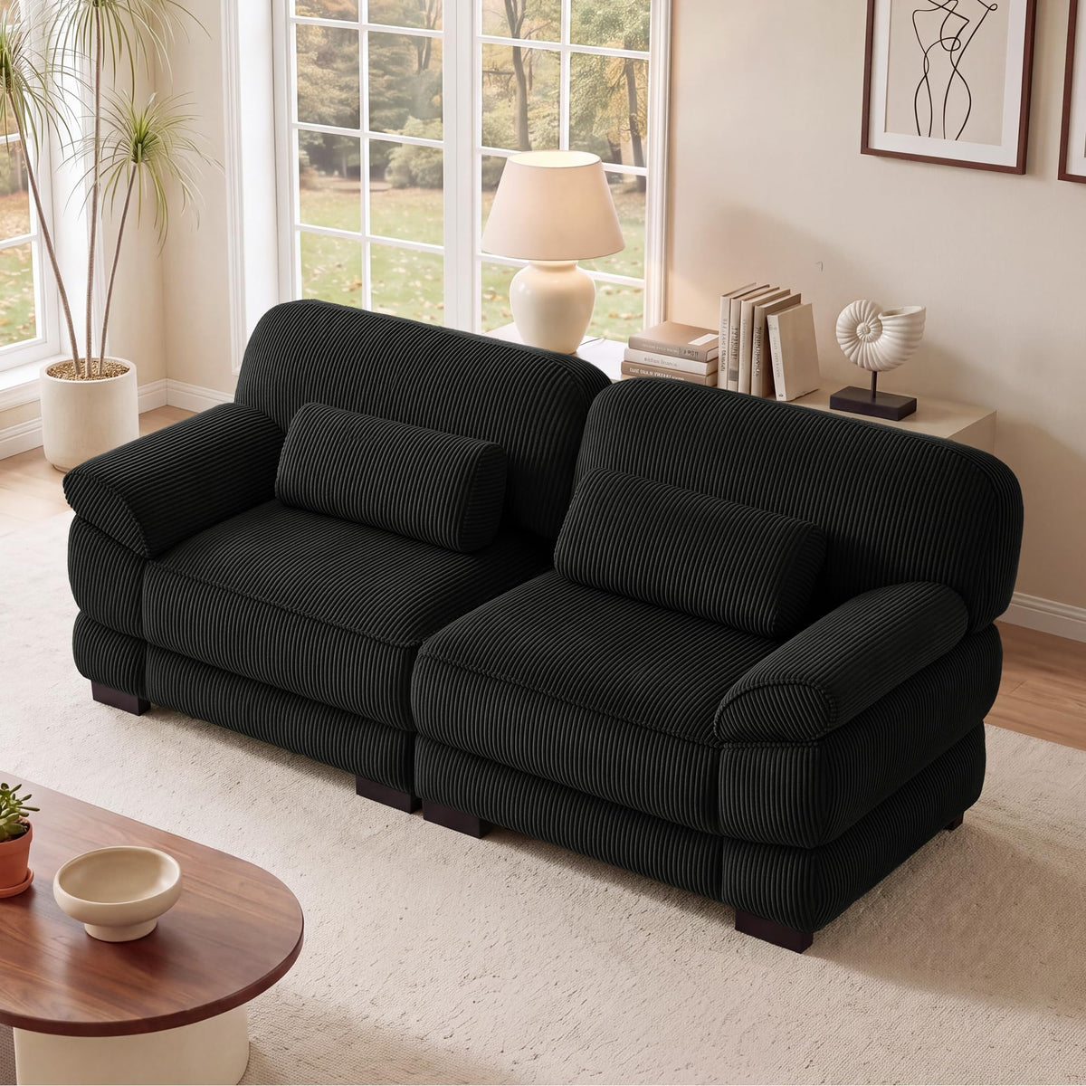 132'' Modular Sectional Sofa, 6-seat U-Shaped Cloud Couch for Living Room