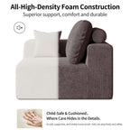 109" L-Shaped Corduroy Oversized Sectional Sofa w/Ottoman, Brown