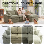 110" L-Shaped Sofa Bed,3-Layer Cushion Modular Sectional Boneless Couch