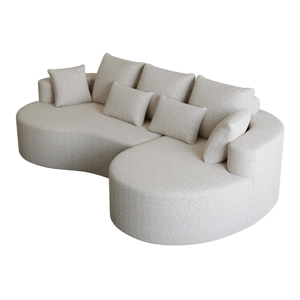 Upholstered Oversized Sectional Sofa, 105 Inch Chenille 4 Seater Extra Deep Wide Seat Curved Cloud Couch with 7 Pillows, Free Combination Sofa Couch for Living Room,Bedroom UP862