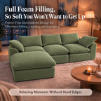108" Cloud Sectional Couches for Living Room with Ottoman,Green