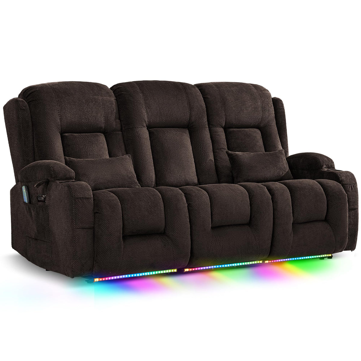 TUNYI Wall Hugger Home Theater Seating, Power Loveseat Recliner Sofa
