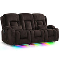 TUNYI Wall Hugger Home Theater Seating, Power Loveseat Recliner Sofa