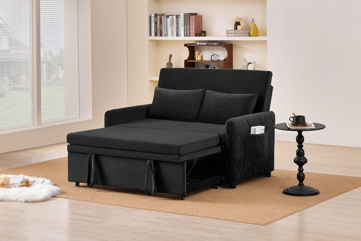 Velvet Chesterfield Sofa Set, 3-Seater and Loveseat