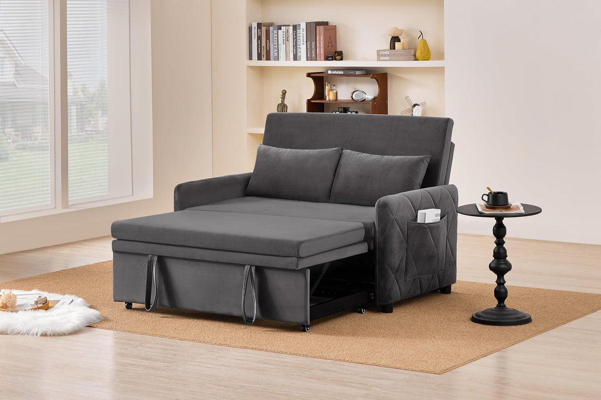 Velvet Chesterfield Sofa Set, 3-Seater and Loveseat
